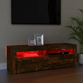 vidaXL Szafka pod TV z oświetleniem LED, przydymiony dąb, 120x35x40 cm model standard