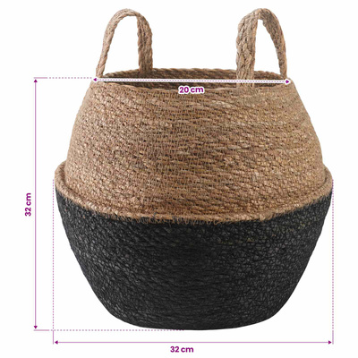 Doniczka z uchwytami 2 pcs Czarny ? 32 x 32 cm