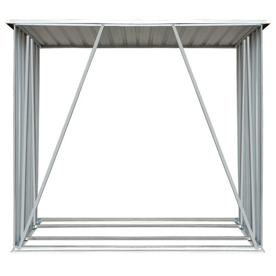 Wiata na drewno, stal galwanizowana, 163 x 83 x 154 cm, brązowa