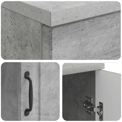 Biurko Betonowy szary 142,5 x 50 x 75 cm Drewno inżynieryjne