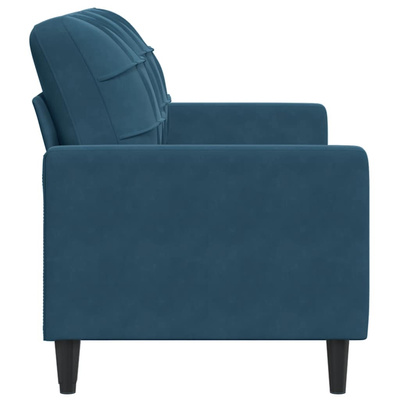 Sofa 2-osobowa, niebieski, 140 cm, tapicerowana aksamitem
