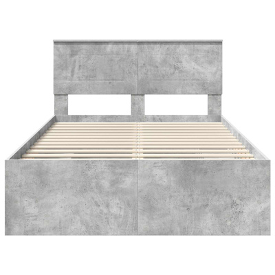 Ramka łóżka Betonowy szary 120 x 190 cm Drewno inżynieryjne