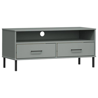 vidaXL Szafka pod TV OSLO, metalowe nóżki, szara, sosnowa model standard