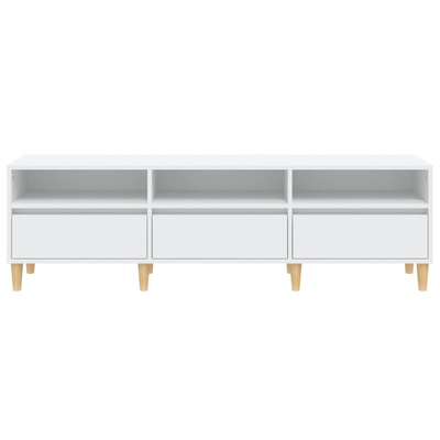 vidaXL Szafka pod TV, biała, 150x30x44,5 cm, materiał drewnopochodny wariant 9