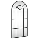 vidaXL Lustro ścienne, czarne, 40x80 cm, zakończone łukiem, żelazo