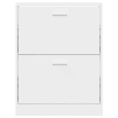 Półka na buty, biała, 59x17x81 cm, materiał drewnopochodny