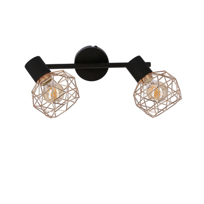 Lampa sufitowa listwa ścienna czarna klosz miedziany Acrobat 92-22202