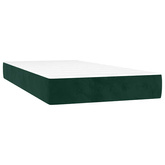 vidaXL Łóżko kontynentalne z materacem, zielone, aksamit, 90x200 cm model standard