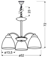 Lampa wisząca satynowa 3x60W szklane klosze Uli Candellux 33-66152