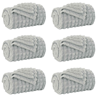 Koce narzutowe 6 pcs Szary 150 x 130 cm Polar