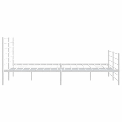 vidaXL Metalowa rama łóżka z wezgłowiem i zanóżkiem, biała, 180x200 cm