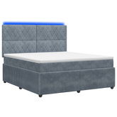 Łóżko z box spring LED z materacem ciemnoszary 140 x 200 cm