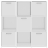 Regał na książki, biały, 90x30x90 cm, materiał drewnopochodny