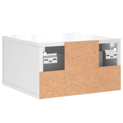 vidaXL Wiszące szafki nocne, 2 szt., białe z połyskiem, 35x35x20 cm model standard