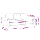 Sofa 3-osobowa, winna czerwień, 180 cm, obita aksamitem