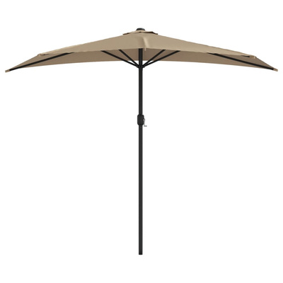 Półparasol balkonowy na słupku z aluminium, 270x144 cm, taupe