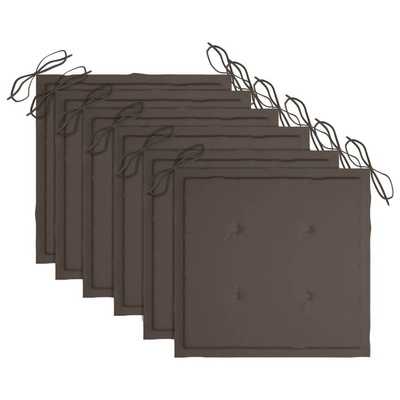 vidaXL Składane krzesła ogrodowe z poduszkami, 6 szt., drewno tekowe