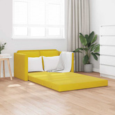 Sofa podłogowa 2-w-1, ciemnożółta, 122x204x55 cm, aksamit