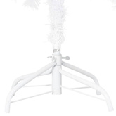 Sztuczna choinka z lampkami i bombkami, biała, 150 cm, PVC vidaXL