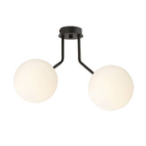 Lampa sufitowa  NOVA 2 BLACK/OPAL