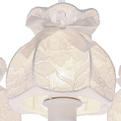 Lampa wisząca z abażurami Rossini biała potrójna do salonu E27