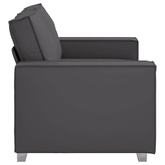 Sofa dwuosobowa Szary 160 cm Skóra ekologiczna