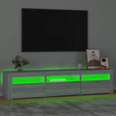 vidaXL Szafka pod TV z oświetleniem LED, szarość sonoma, 180x35x40 cm