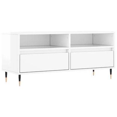 vidaXL Szafka pod TV, wysoki połysk, biała, 100x34,5x44,5 cm wariant 4