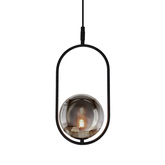 Lampa wisząca CORDEL elegancka - czarna z grafitowym kloszem kulką - nowoczesne oświetlenie salonu i łazienki 1x G9 LED