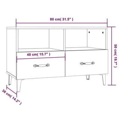 vidaXL Szafka pod TV, biała, wysoki połysk, 80x36x50 cm wariant 6