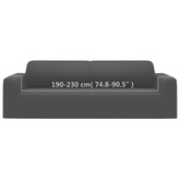 Elastyczny pokrowiec na sofę 3-osobową, antracyt, dżersejowy