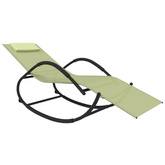 vidaXL Bujane leżaki, 2 szt., kremowe, stal i tkanina textilene