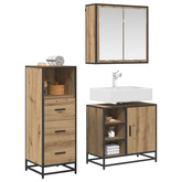 Zestaw mebli łazienkowych 3 szt. Dąb rzemieślniczy
