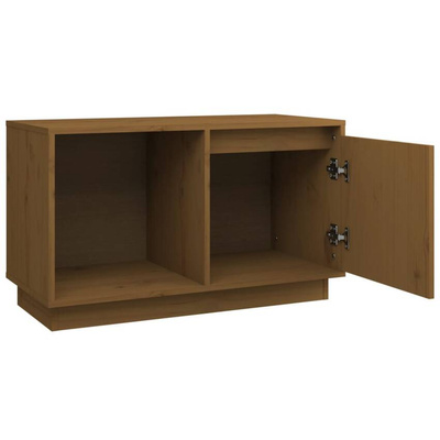vidaXL Szafka pod TV, miodowy brąz, 74x35x44 cm, lite drewno sosnowe