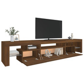 vidaXL Szafka pod TV z oświetleniem LED, brązowy dąb, 215x36,5x40 cm