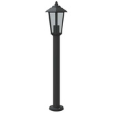 Lampa ogrodowa na słupku, czarna, 80 cm, stal nierdzewna