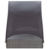 vidaXL Podwójny leżak z baldachimem, polirattan, szary