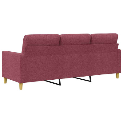 Sofa 3-osobowa, winna czerwień, 180 cm,tapicerowana tkaniną
