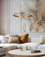 HASHIM LAMPA WISZĄCA 60CM MATOWE CIEMNE ZŁOTO 34W LED KRYSZTAŁKI BEZBARWNE