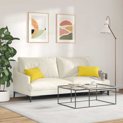 Poduszki na sofę 2 pcs Jasnożółty 50 x 30 cm tkanina