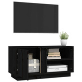 Szafka pod TV, czarna, 80x35x40,5 cm, lite drewno sosnowe vidaXL
