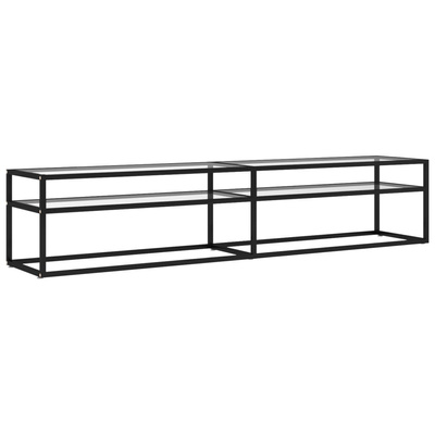 vidaXL Szafka pod TV, przezroczysta, 200x40x40,5 cm, hartowane szkło