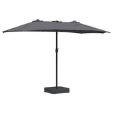 Parasolka ogrodowa Antracyt 385 x 209 x 244 cm Poliester i Stal