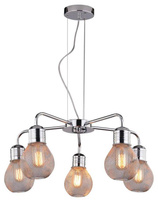 Lampa wisząca chrom druciany klosz 5x60W regulacja 35-58669