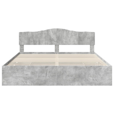 Ramka łóżka Betonowy szary 200 x 200 cm Drewno inżynieryjne
