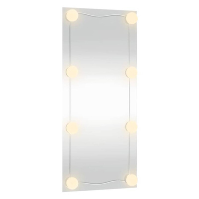 vidaXL Lustro ścienne z LED, 50x100 cm, szklane, prostokątne
