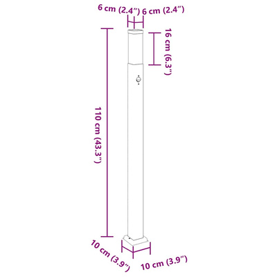 Lampy słupkowe z czujnikiem 3 szt. 110 cm Stal nierdzewna IP44