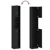 Szafka łazienkowa, czarna 32x25,5x190cm materiał drewnopochodny