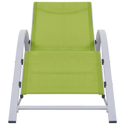 vidaXL Leżaki ze stolikiem, 2 szt., aluminium, zielone