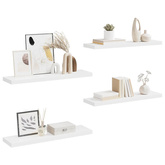 vidaXL Półki ścienne, 4 szt., białe, 90x23,5x3,8 cm, MDF